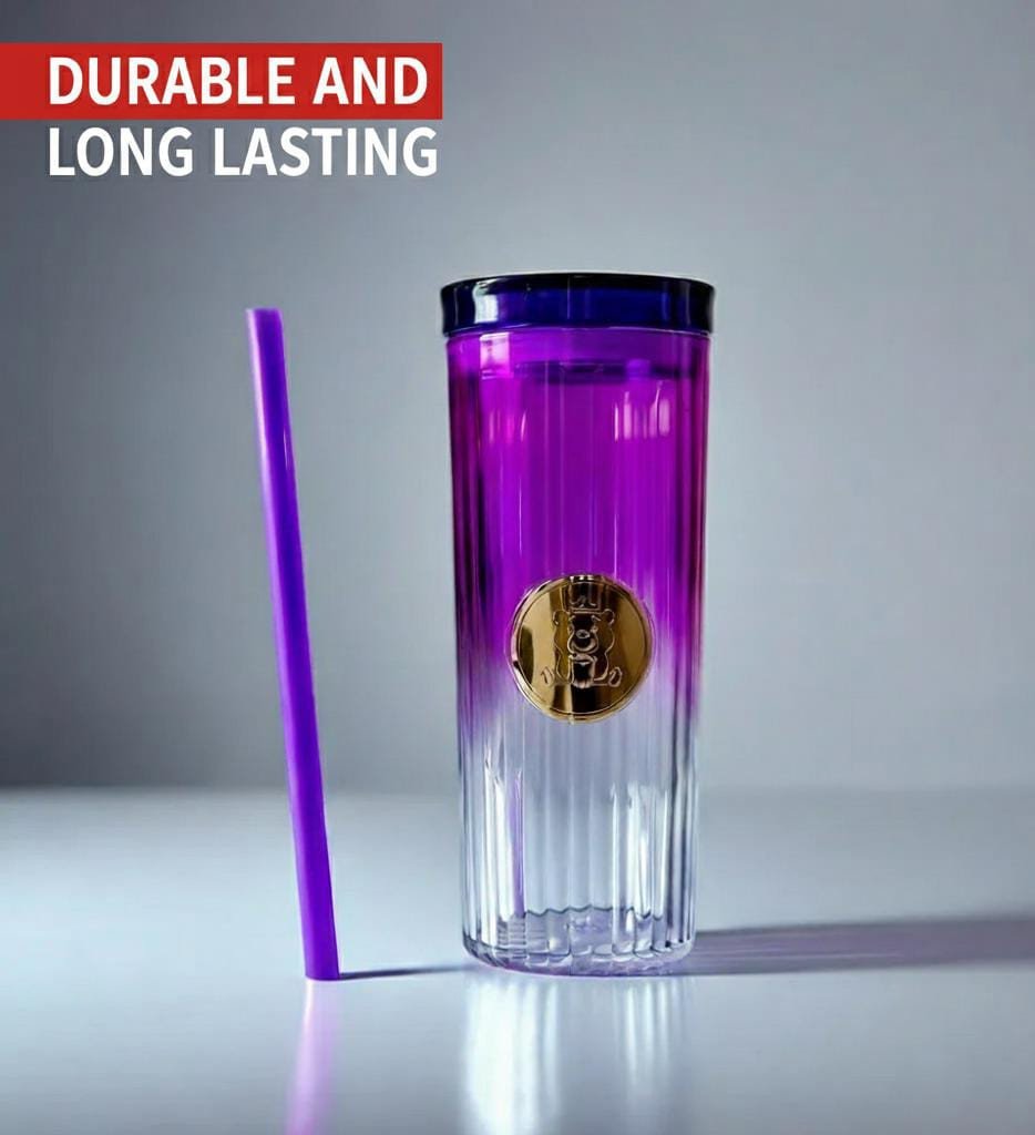 Gradient Tumbler with Straw – Leakproof & Reusable