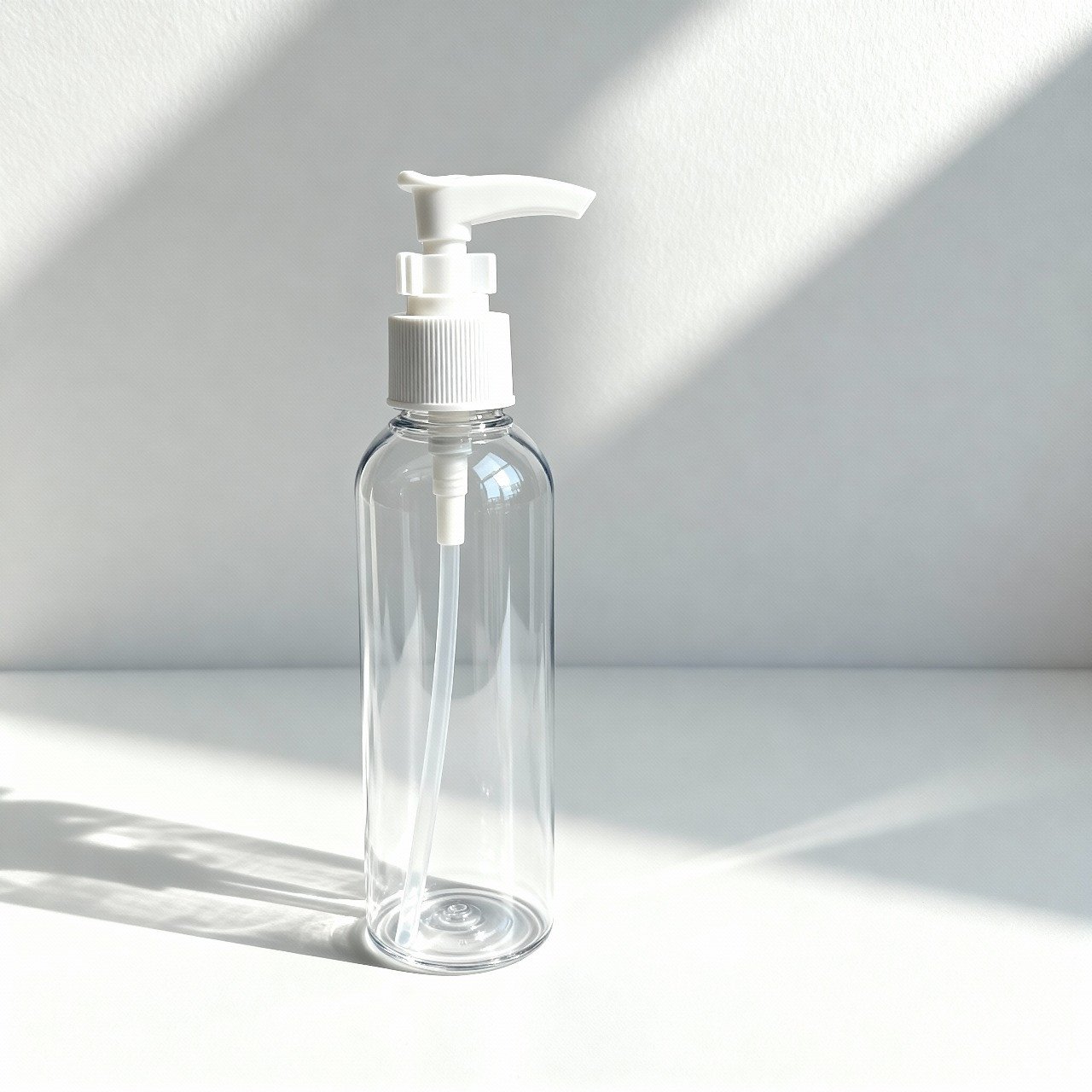 Refillable Dispenser Bottle | Transparent Plastic with Lock Pump